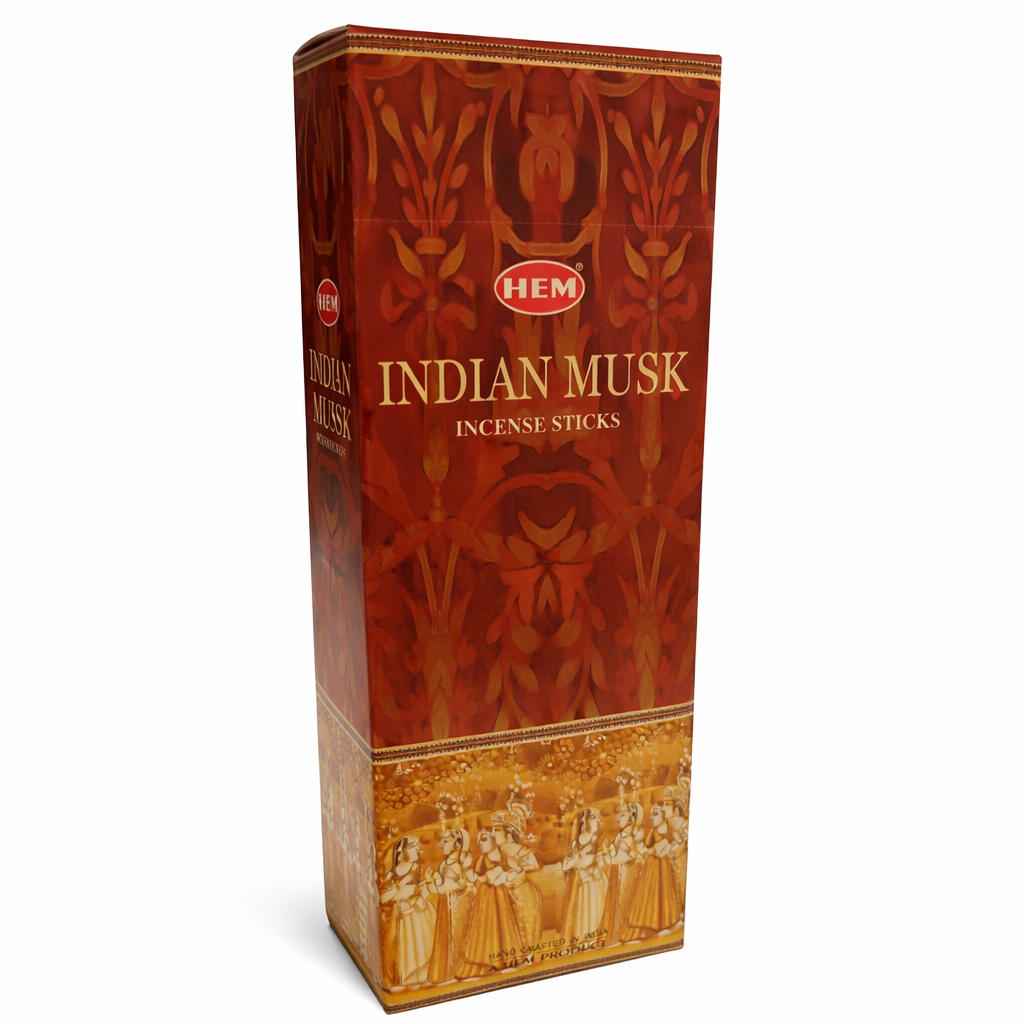 HEM Indian Musk Incense Sticks - Hand-Rolled in India, 120 Count