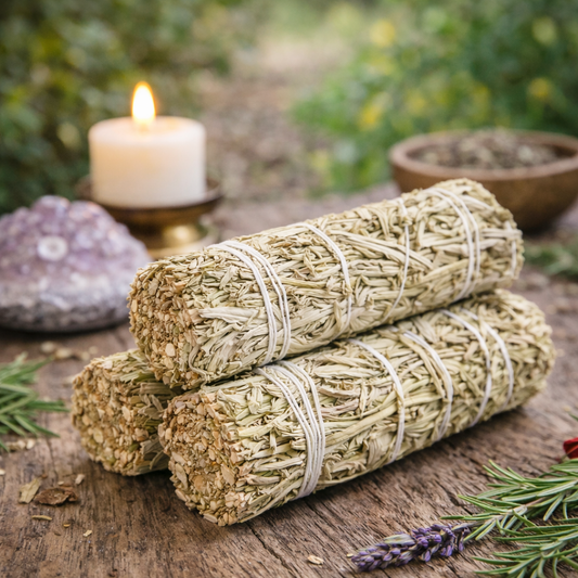 Green Sage Smudge Sticks with Smudge Guide, 3-Pack