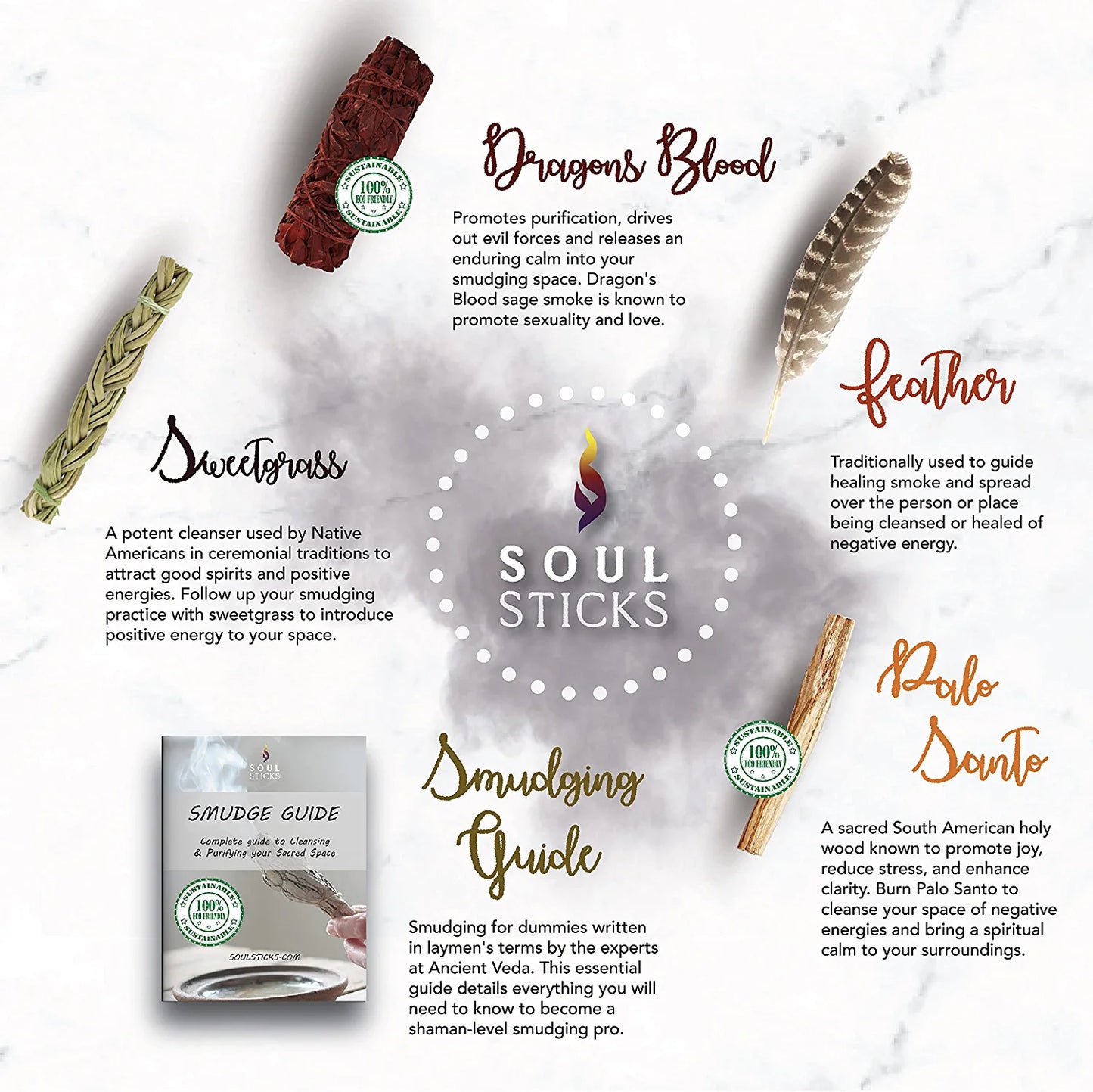 Dragon's Blood Sage Smudge Kit with Smudge Guide