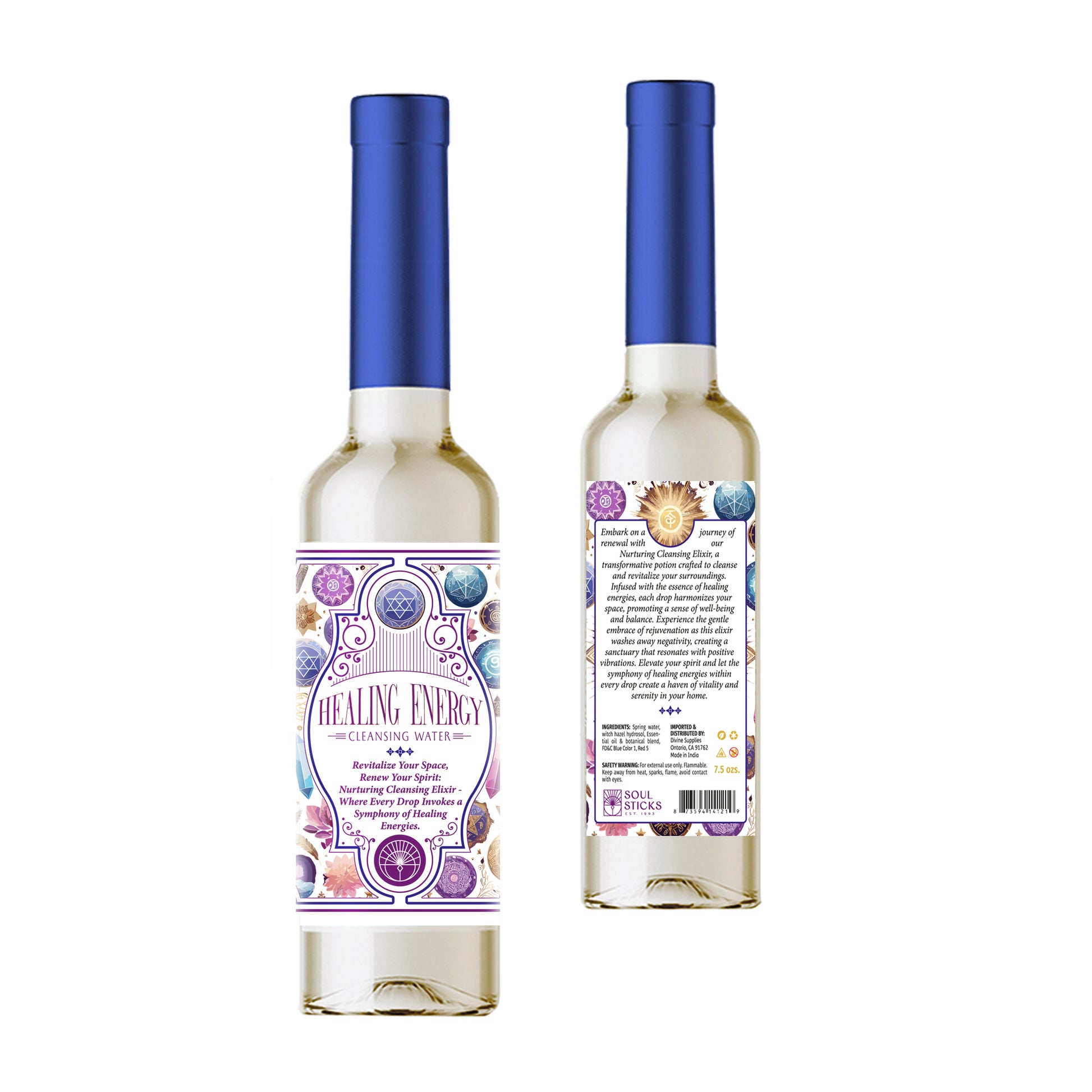 Spiritual cleansing waters infused with natural ingredients for energy balance.