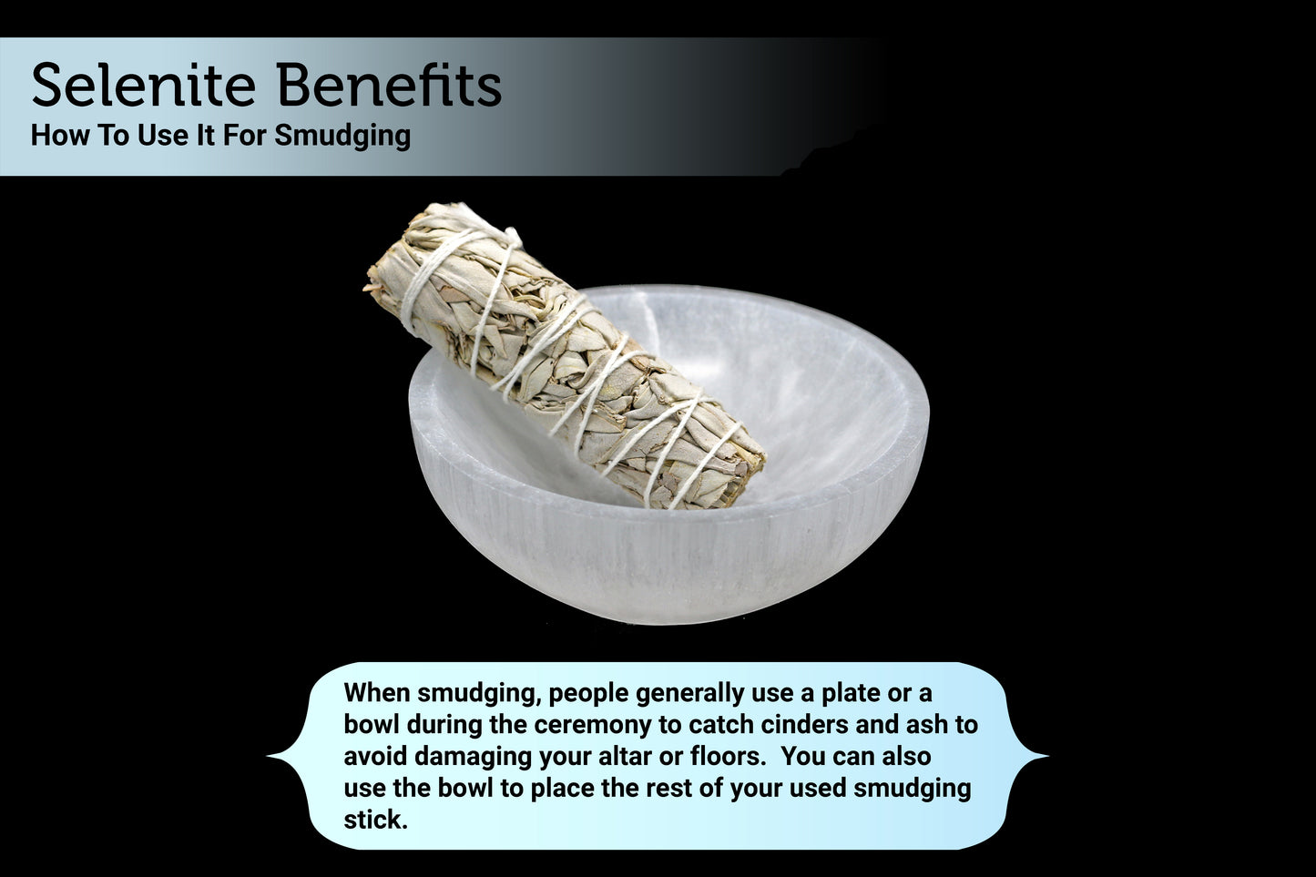 Round Selenite Smudge Bowl