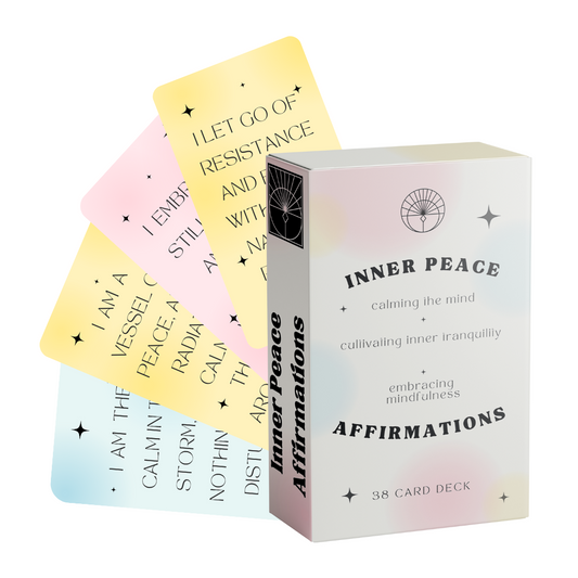 Set of spiritual cards with mystical artwork and messages.