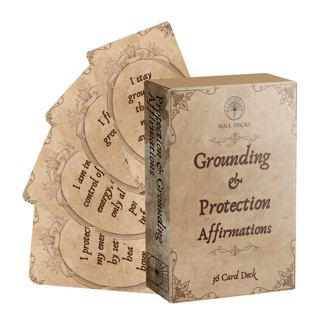 Set of spiritual cards with mystical artwork and messages.