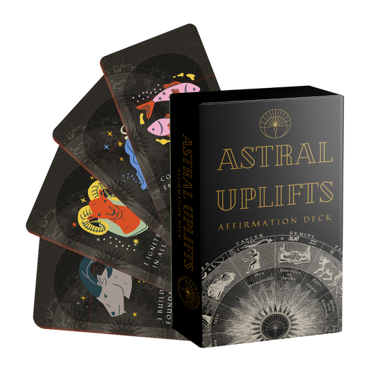 Set of spiritual cards with mystical artwork and messages.