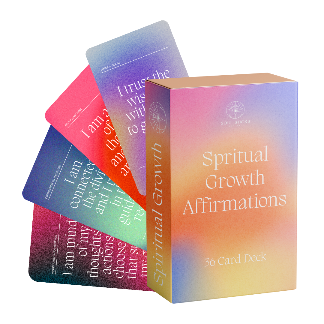 Set of spiritual cards with mystical artwork and messages.
