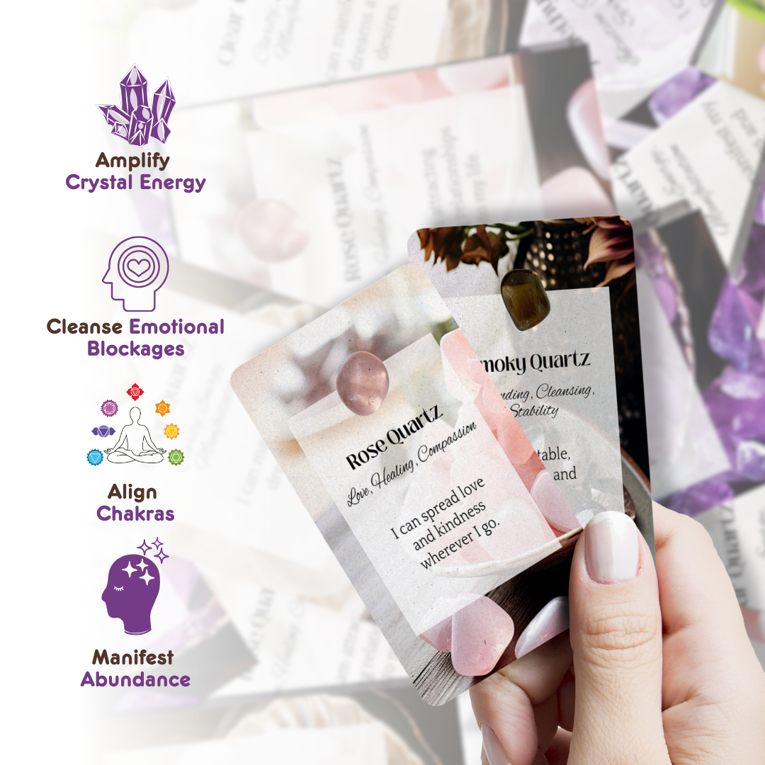 Set of spiritual cards with mystical artwork and messages.