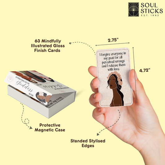 Set of spiritual cards with mystical artwork and messages.