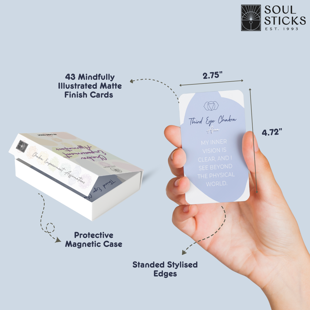 Set of spiritual cards with mystical artwork and messages.