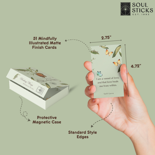 Set of spiritual cards with mystical artwork and messages.