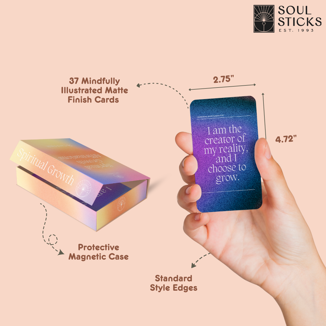 Set of spiritual cards with mystical artwork and messages.