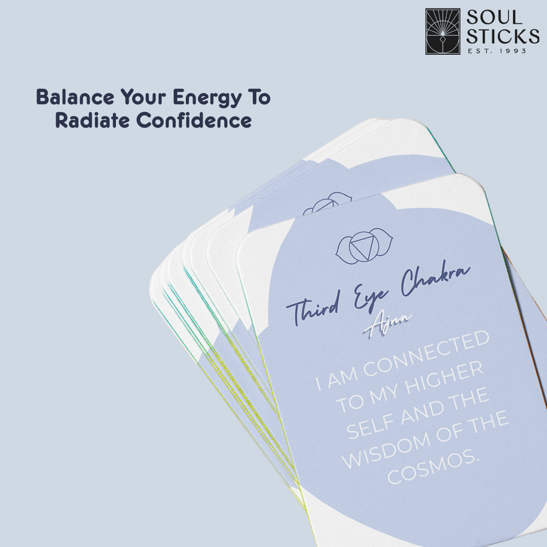 Set of spiritual cards with mystical artwork and messages.