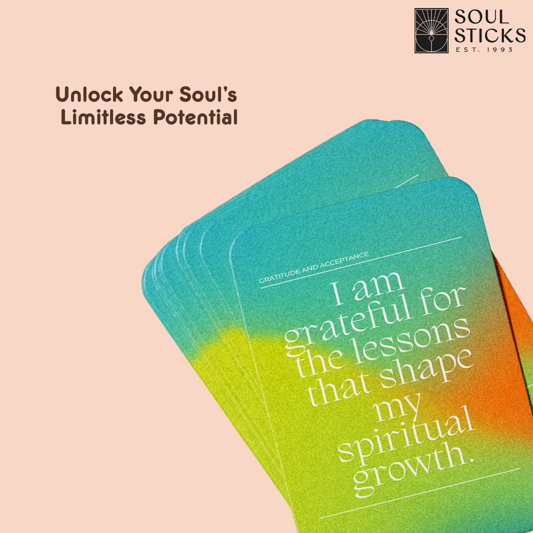 Set of spiritual cards with mystical artwork and messages.