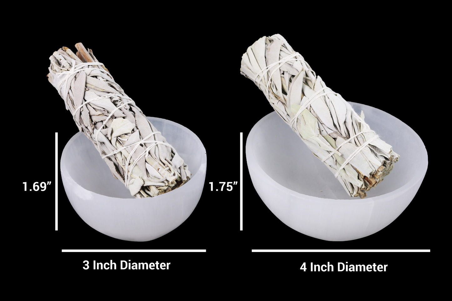 Round Selenite Smudge Bowl