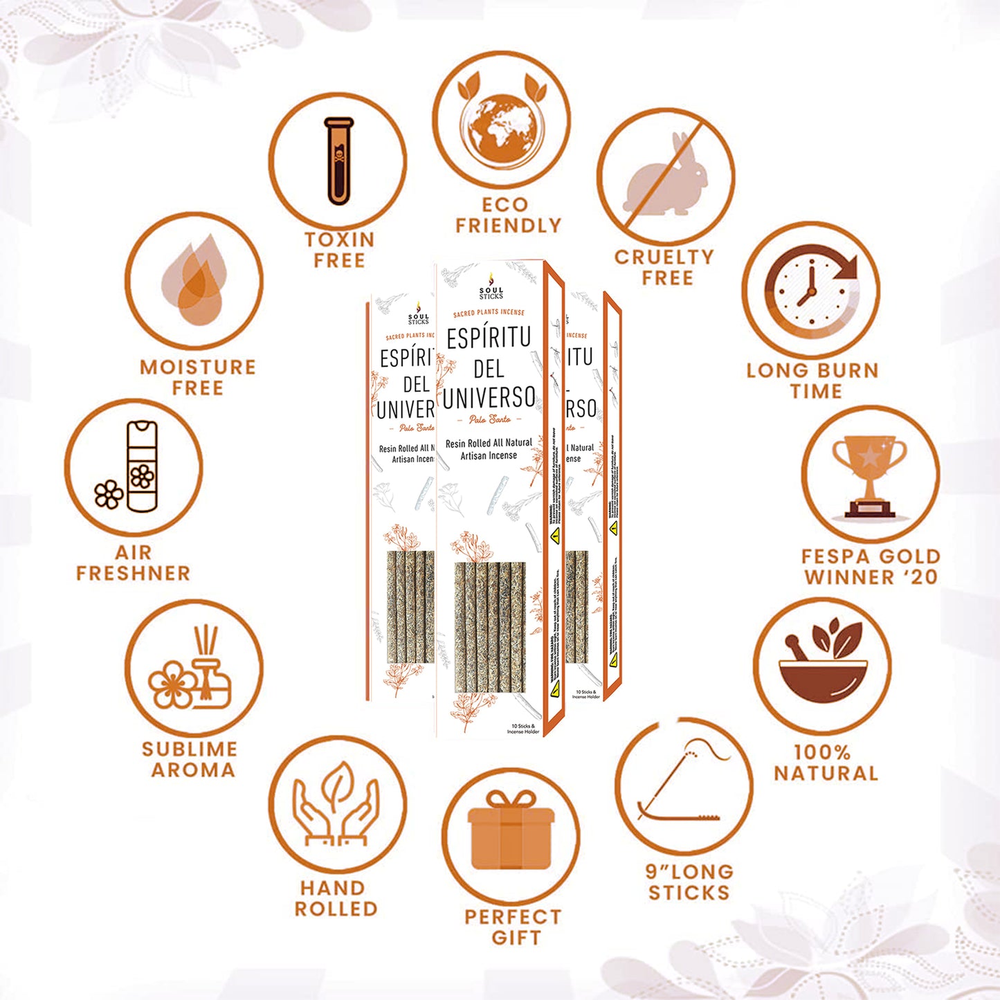 Espiritu del Universo, Palo Santo Resin Rolled Incense Sticks