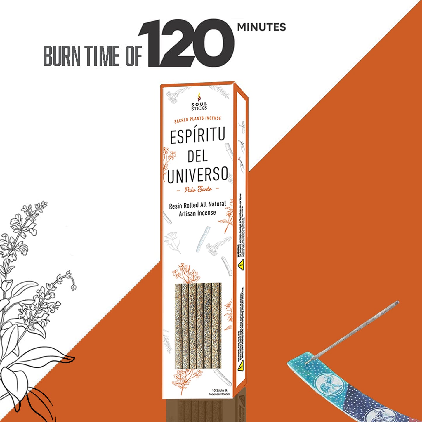 Espiritu del Universo, Palo Santo Resin Rolled Incense Sticks