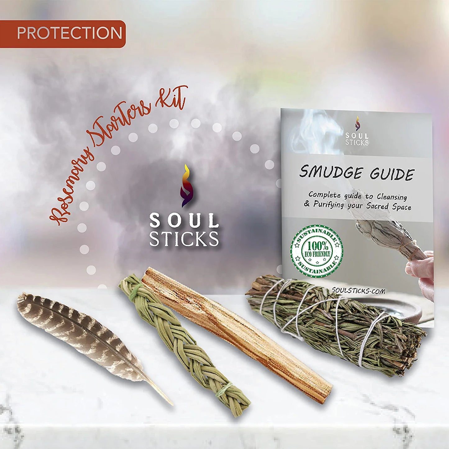 Rosemary Sage Smudge Kit with Guide