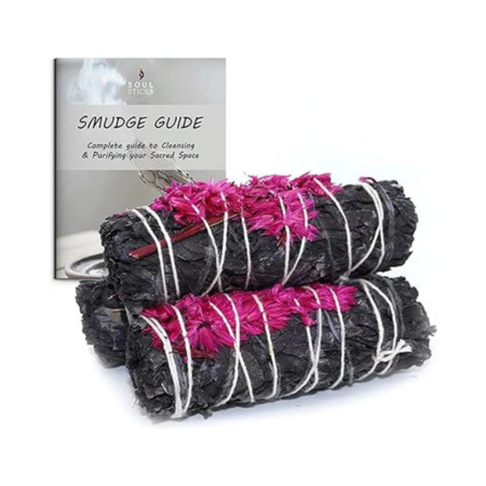 Blossom Floral Sage Smudge Sticks with Smudge Guide (3 PK)
