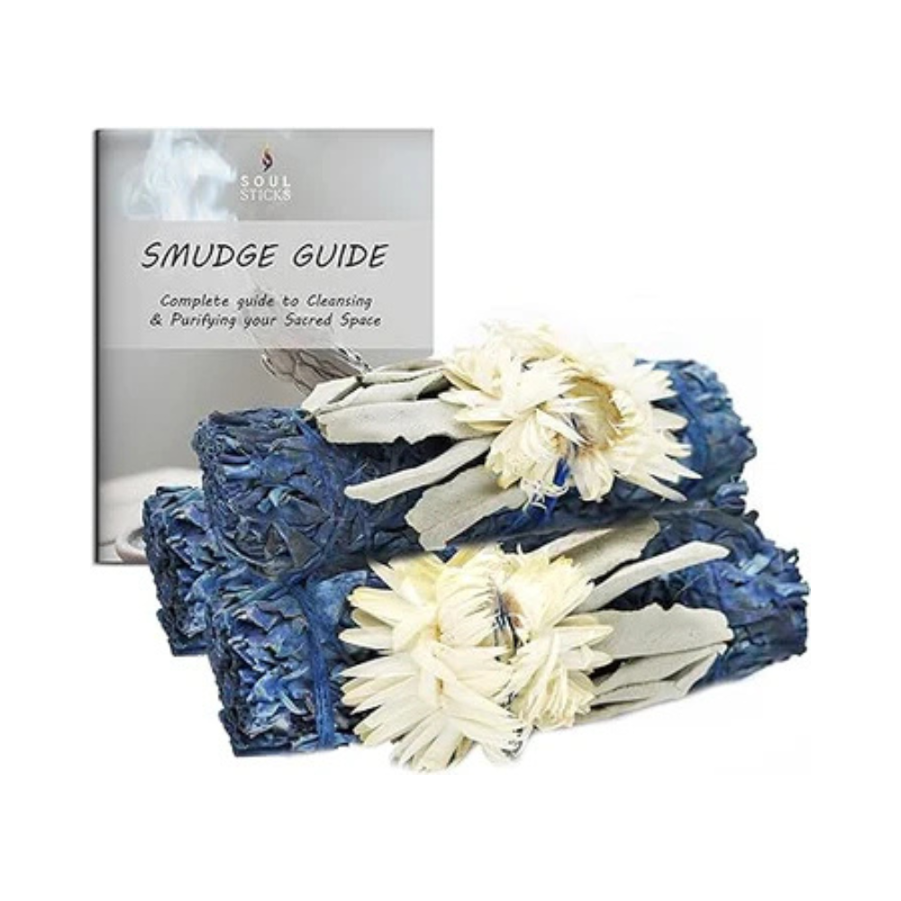 Blue Moon Floral Sage Smudge Sticks with Smudge Guide (3 PK)