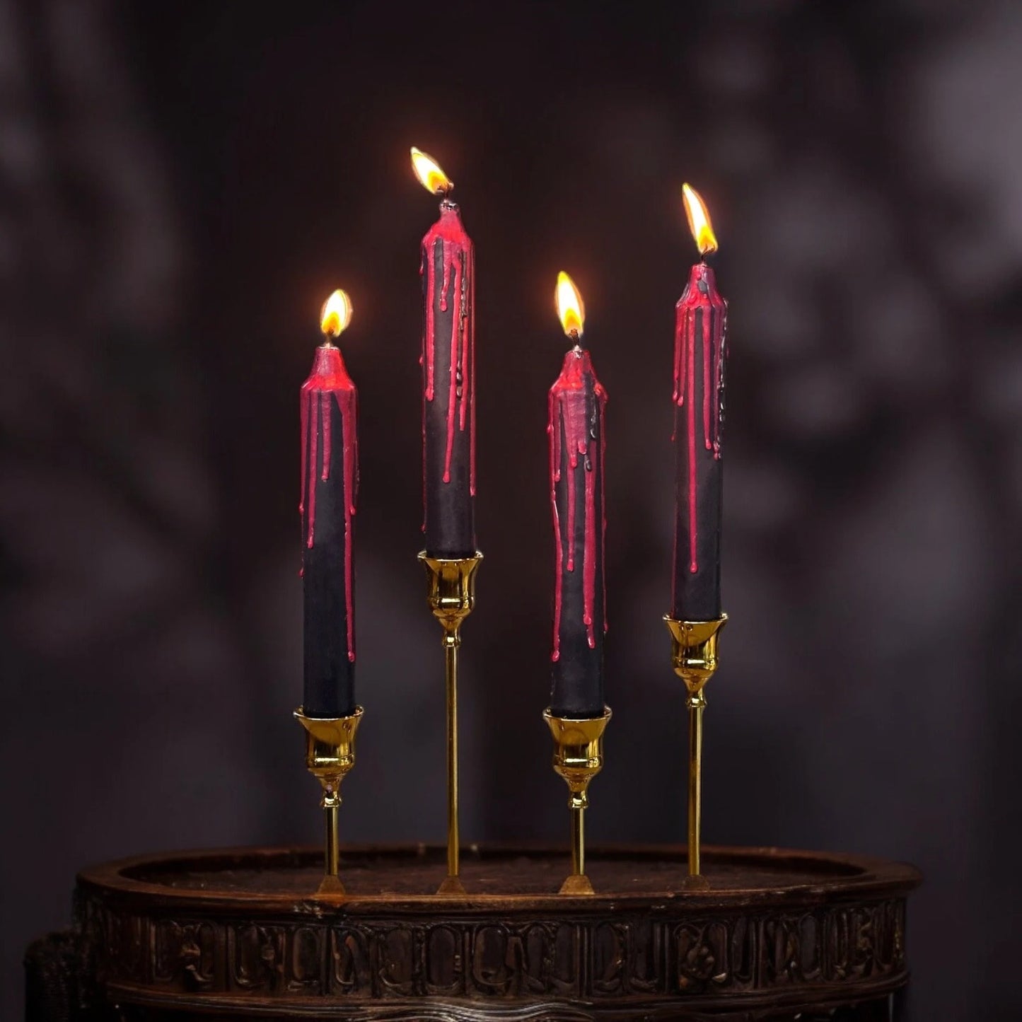 Vampire Blood Candles - Set of 4, Bleeding Candles 10”