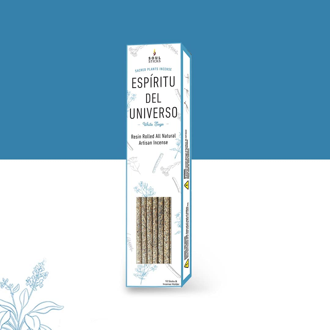 Espiritu del Universo, White Sage Resin Rolled Incense Sticks