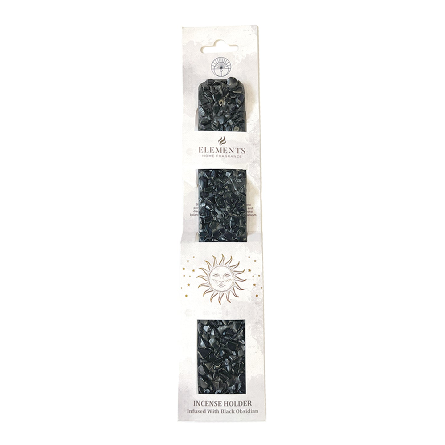 11" Black Obsidian Elements Incense Ash Catcher