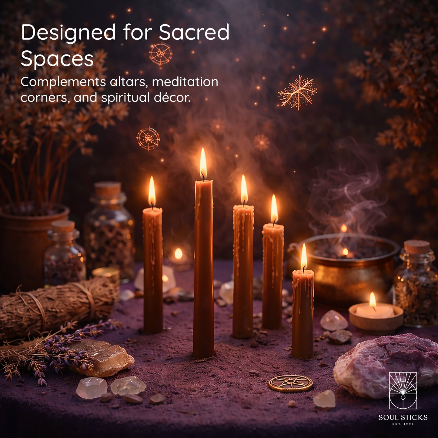 SOUL STICKS 4" Premium Magic Spell Chime Taper Candles Bulk 20 Pack for Rituals, Ceremonies, Meditation, Altar and Spells