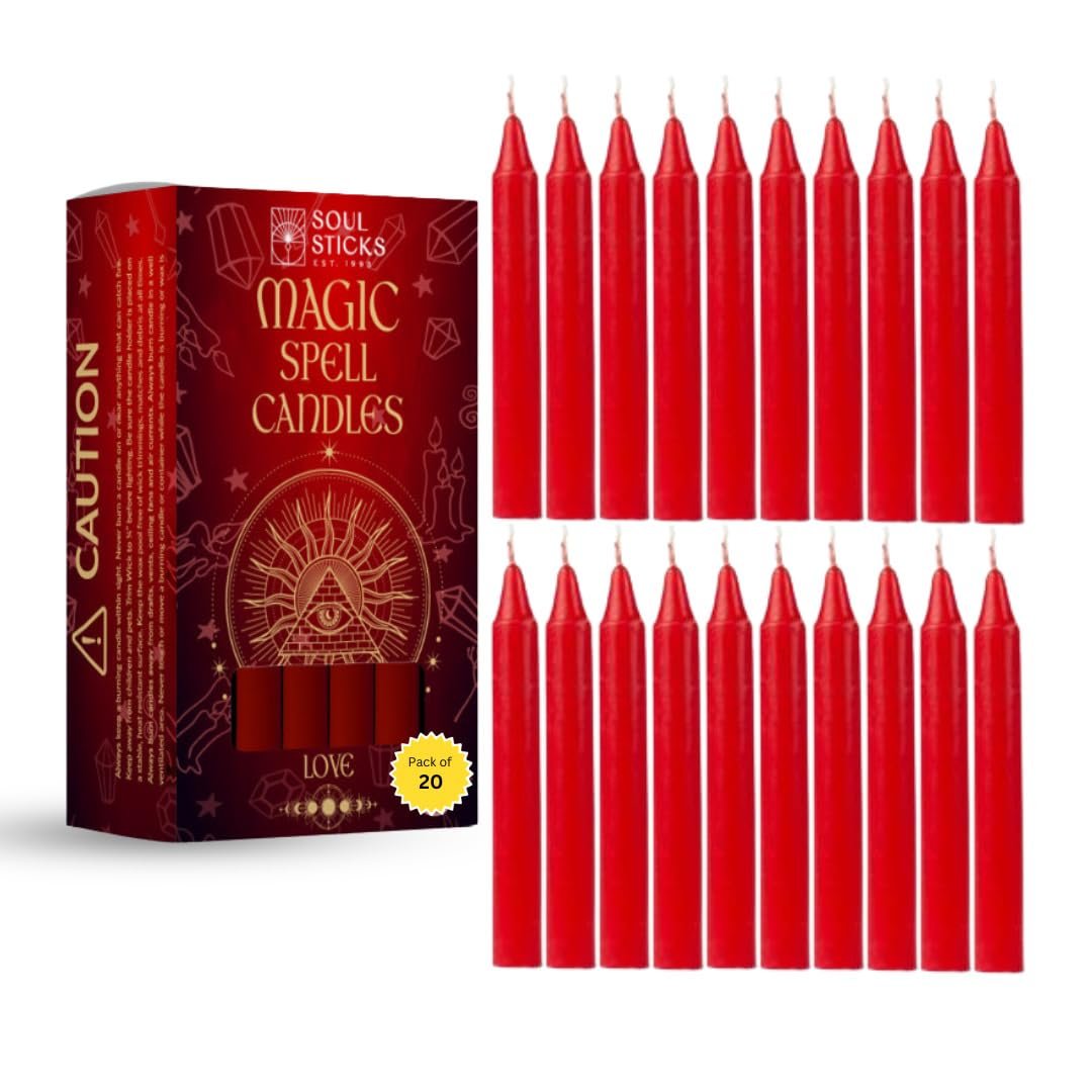 SOUL STICKS 4" Premium Magic Spell Chime Taper Candles Bulk 20 Pack for Rituals, Ceremonies, Meditation, Altar and Spells