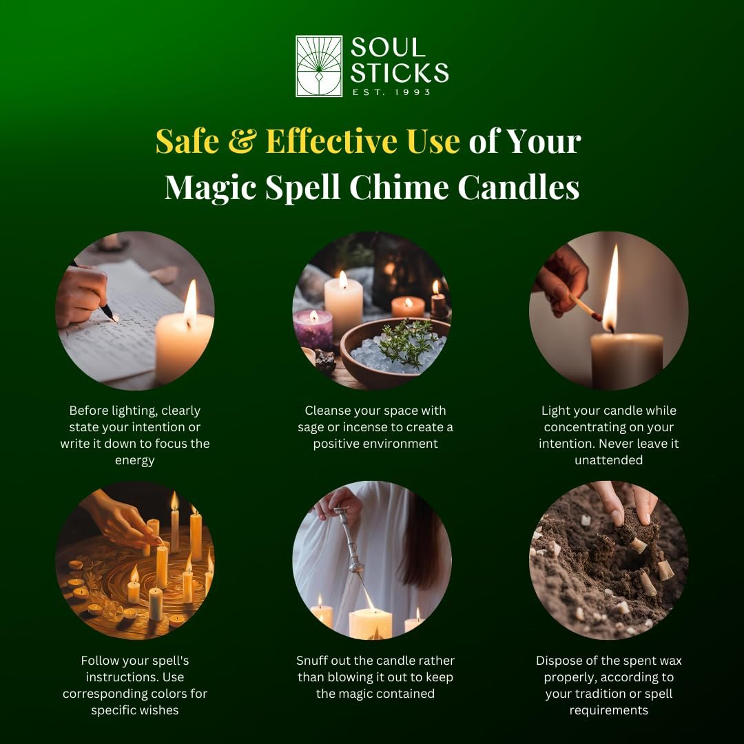 SOUL STICKS 4" Premium Magic Spell Chime Taper Candles Bulk 20 Pack for Rituals, Ceremonies, Meditation, Altar and Spells