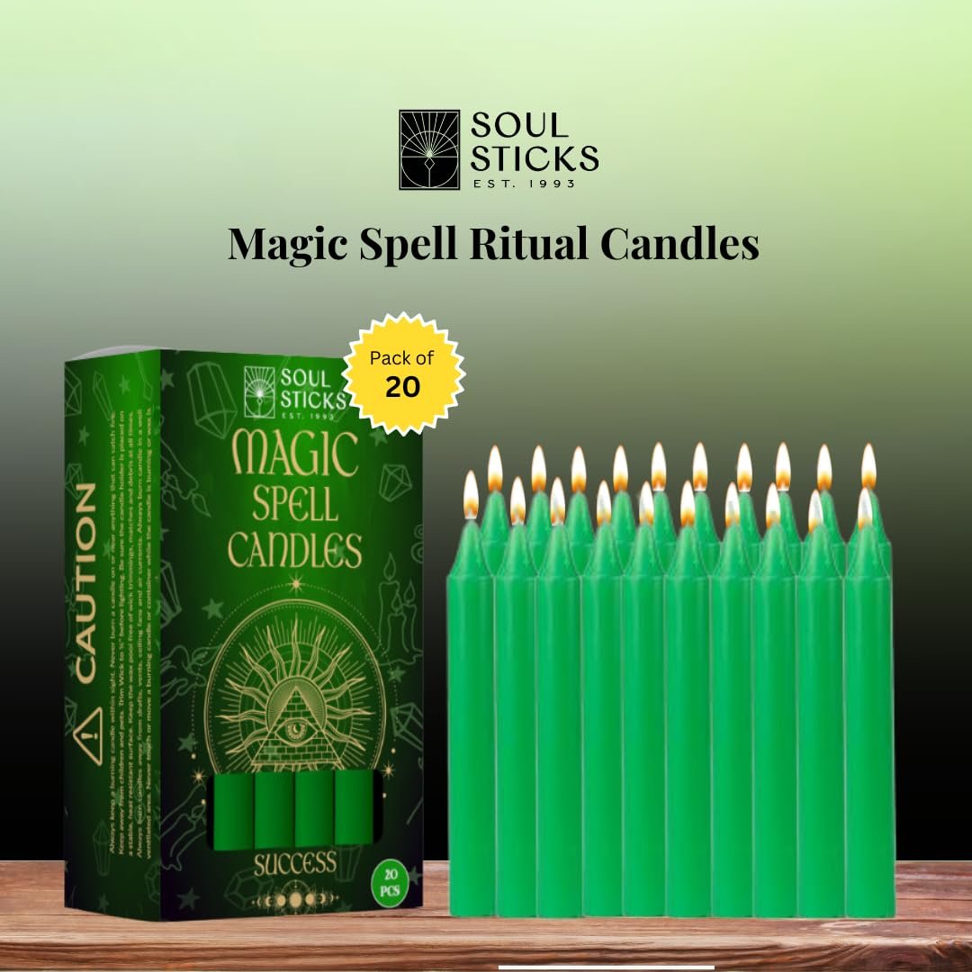 SOUL STICKS 4" Premium Magic Spell Chime Taper Candles Bulk 20 Pack for Rituals, Ceremonies, Meditation, Altar and Spells