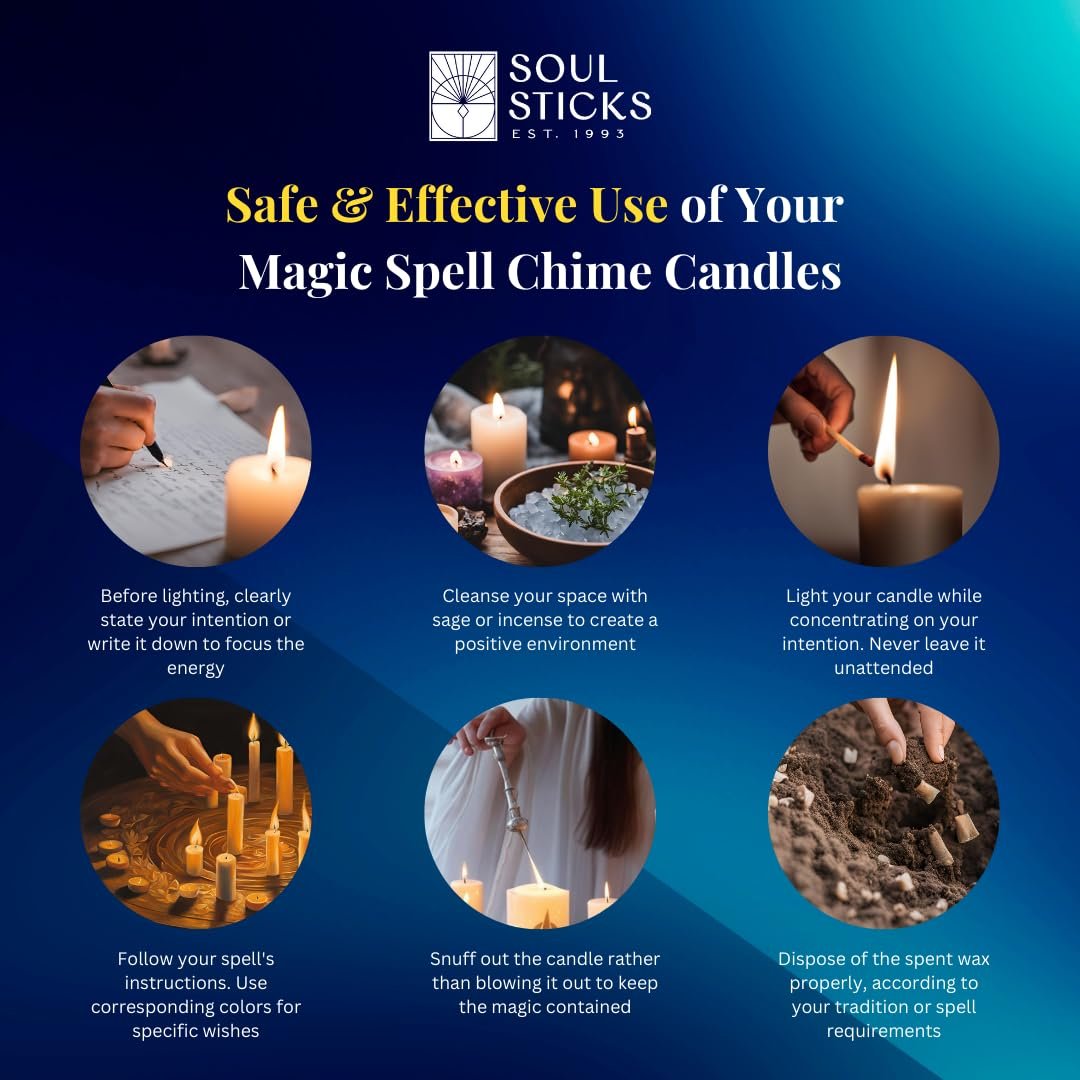 SOUL STICKS 4" Premium Magic Spell Chime Taper Candles Bulk 20 Pack for Rituals, Ceremonies, Meditation, Altar and Spells