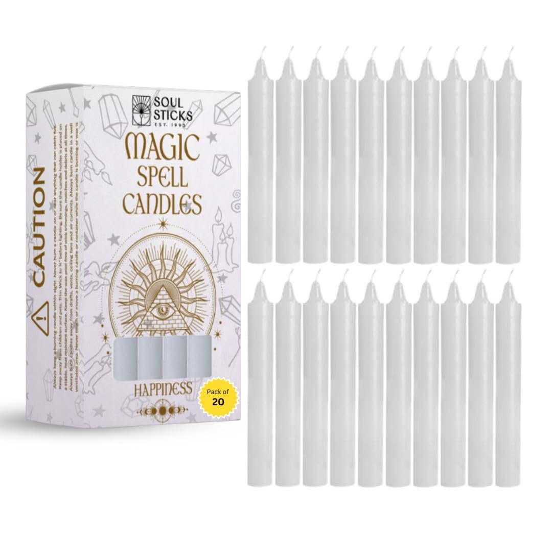 SOUL STICKS 4" Premium Magic Spell Chime Taper Candles Bulk 20 Pack for Rituals, Ceremonies, Meditation, Altar and Spells