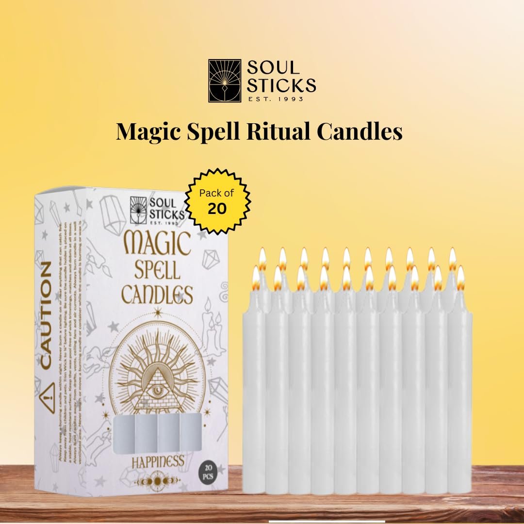 SOUL STICKS 4" Premium Magic Spell Chime Taper Candles Bulk 20 Pack for Rituals, Ceremonies, Meditation, Altar and Spells