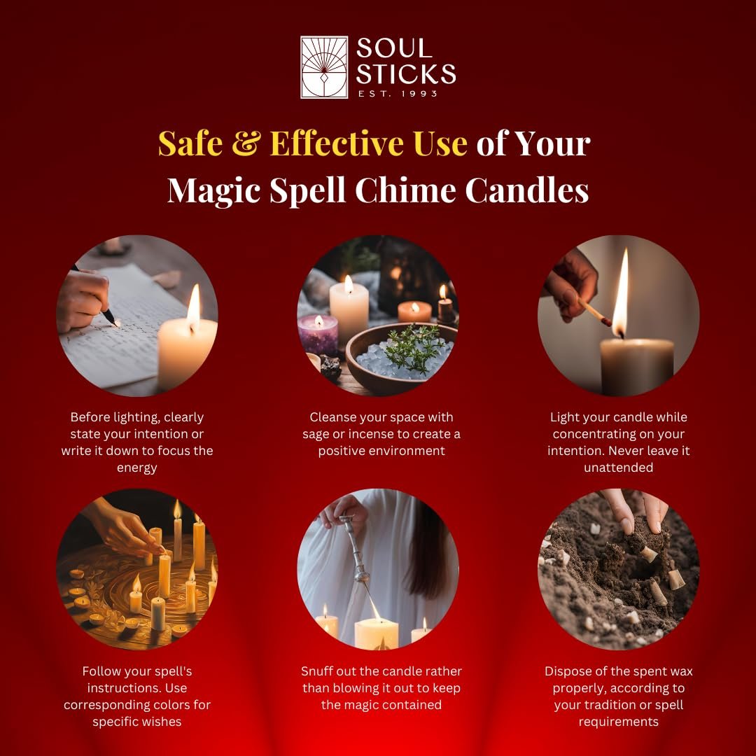 SOUL STICKS 4" Premium Magic Spell Chime Taper Candles Bulk 20 Pack for Rituals, Ceremonies, Meditation, Altar and Spells