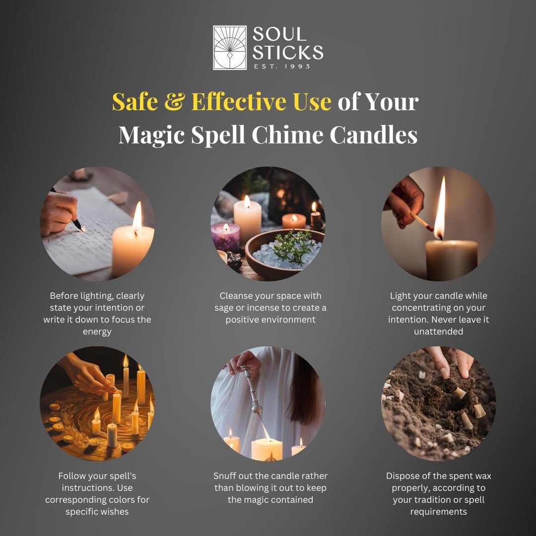 SOUL STICKS 4" Premium Magic Spell Chime Taper Candles Bulk 20 Pack for Rituals, Ceremonies, Meditation, Altar and Spells