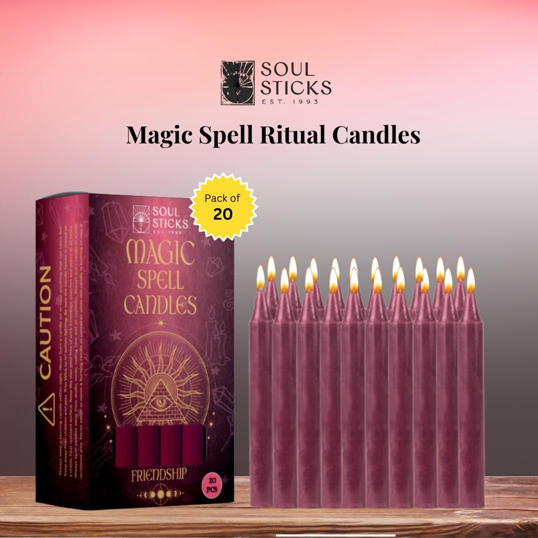 SOUL STICKS 4" Premium Magic Spell Chime Taper Candles Bulk 20 Pack for Rituals, Ceremonies, Meditation, Altar and Spells