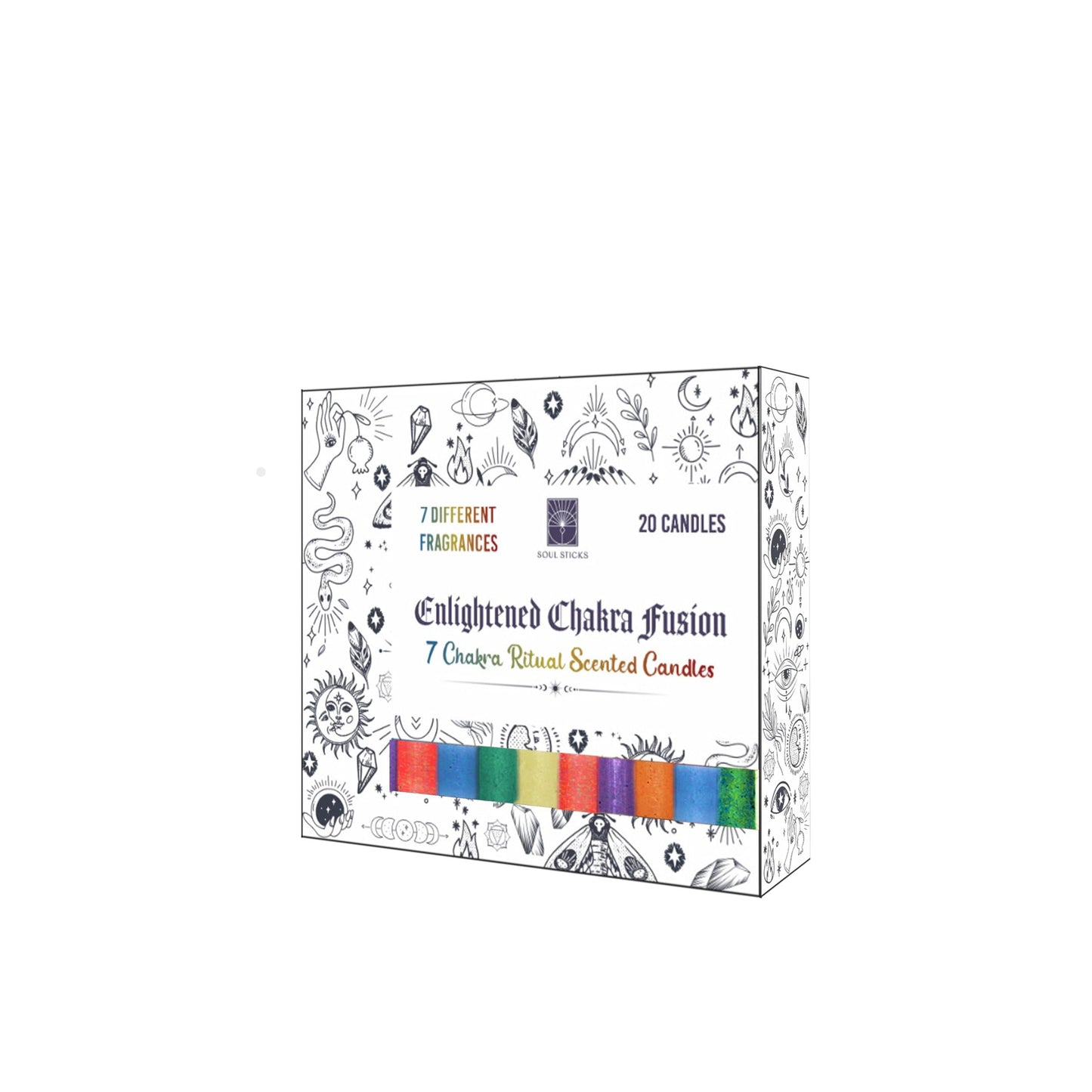 SOUL STICKS 4" Scented Ritual Candles Chime Taper Premium Candles 20 pcs for Rituals, Ceremonies, Meditation, Altar and Spells (White/Frankincense)