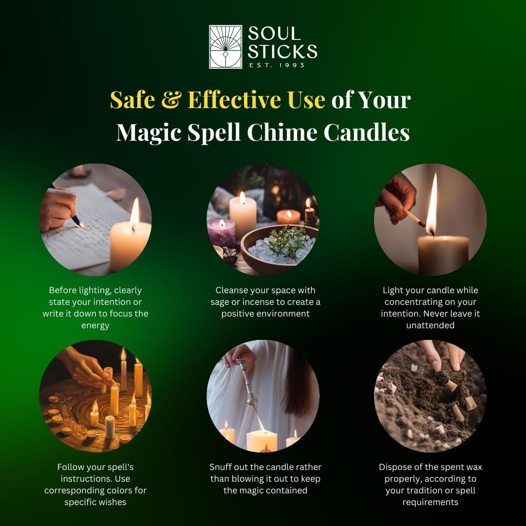 SOUL STICKS 4" Premium Magic Spell Chime Taper Candles Bulk 20 Pack for Rituals, Ceremonies, Meditation, Altar and Spells