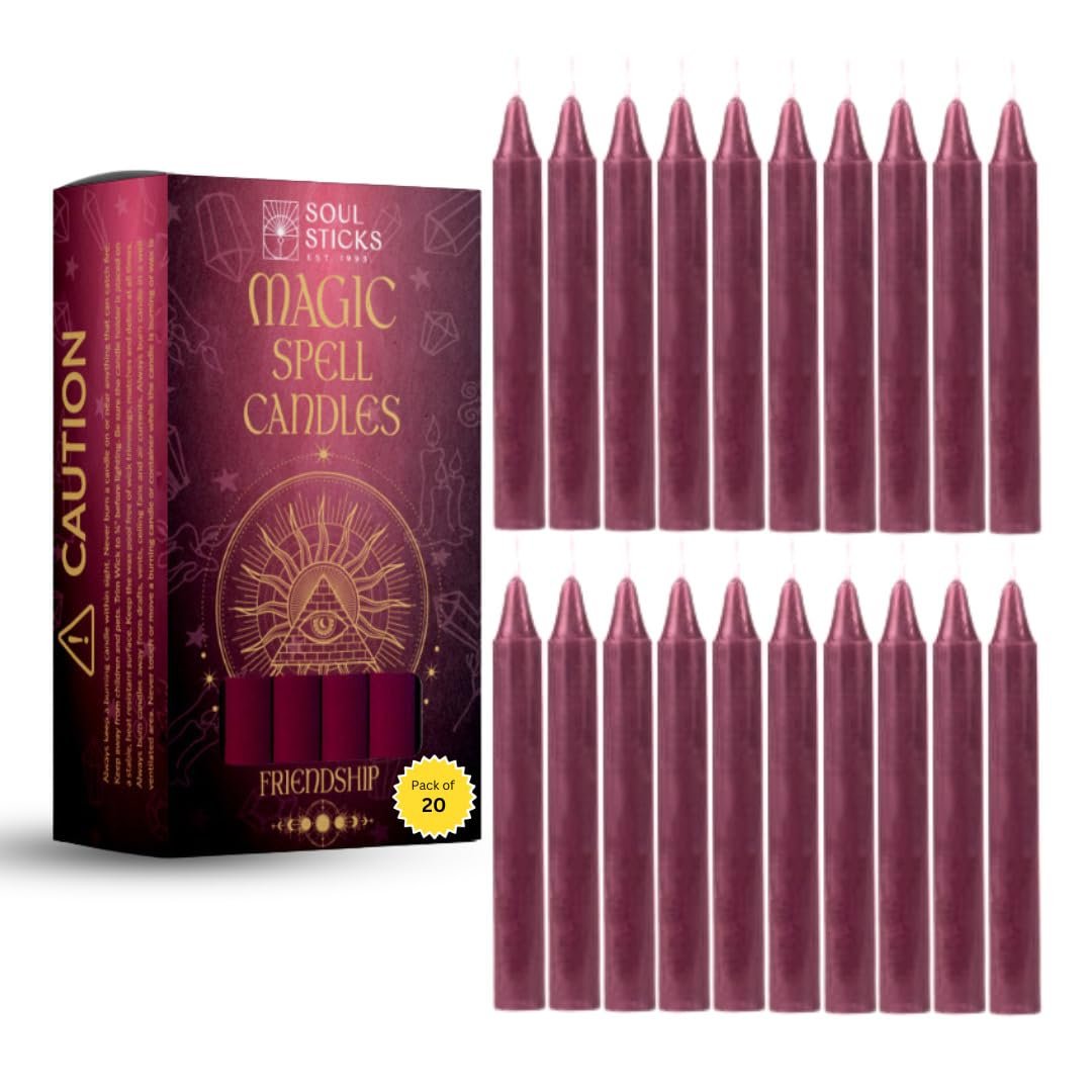 SOUL STICKS 4" Premium Magic Spell Chime Taper Candles Bulk 20 Pack for Rituals, Ceremonies, Meditation, Altar and Spells