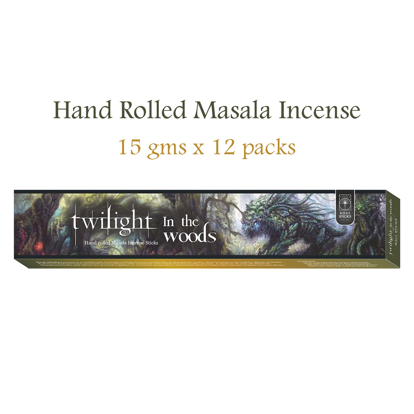 Soul Sticks, 15 G Twilight in the Woods Natural Masala Incense Sticks (12 PK BOX)