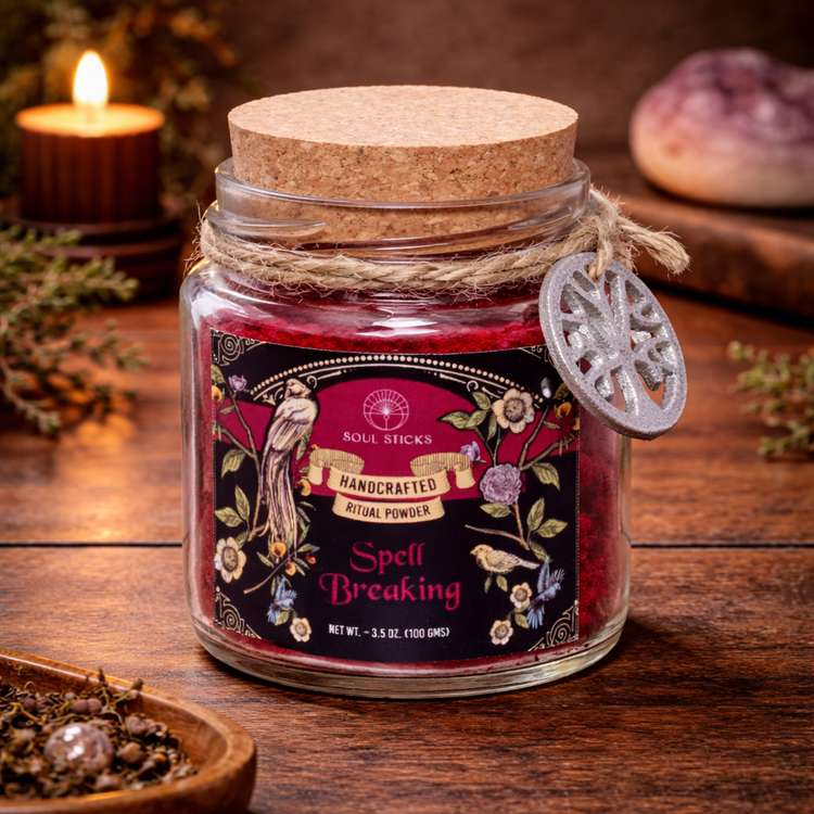 Handcrafted ritual powders for spiritual practices, meditation, manifestation, and energy cleansing, made with natural herbs and botanicals.