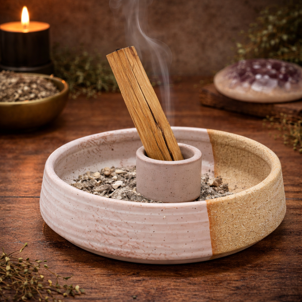 Handcrafted spiritual tools including smudge sticks, crystals, and ritual items, perfect for cleansing, meditation, and energy work.