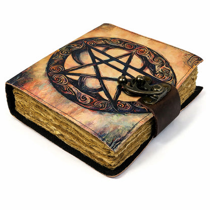 Mystic Pentacle Blank Leather Journal 5" x 7"