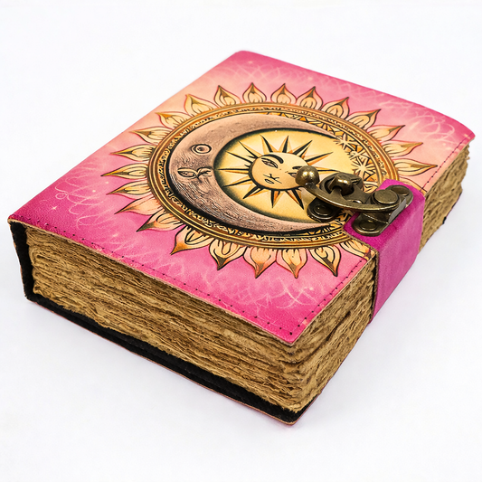 Celestial Fusion Blank Leather Journal 5" x 7"