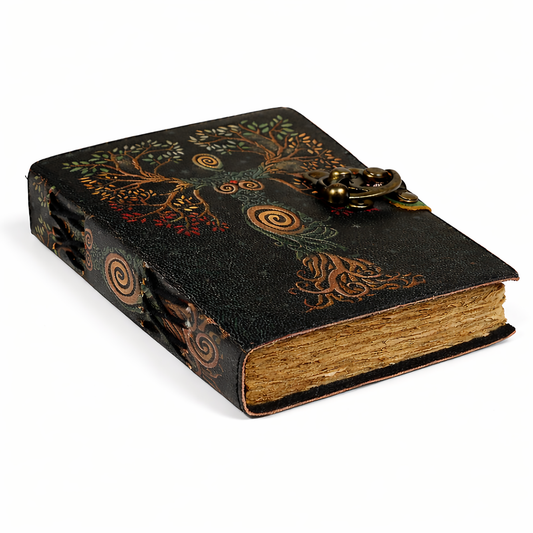 Goddess of Tree of Life Embossed Blank Leather Journal 5" x 7"