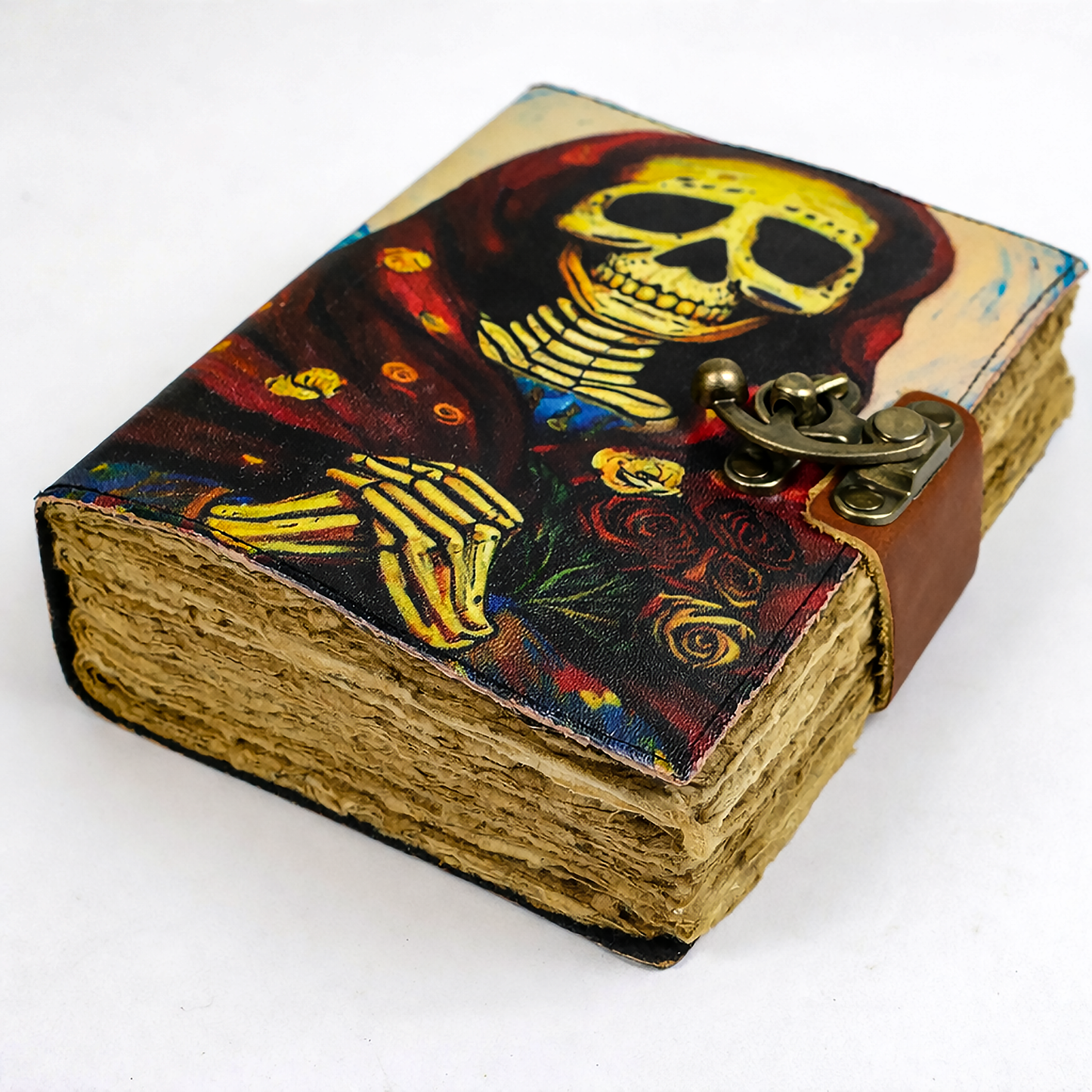 Santa Muerte Blank Leather Journal 5" x 7"