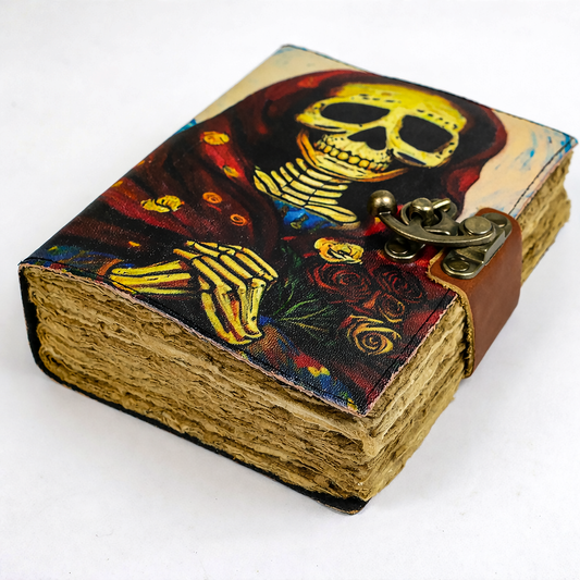 Santa Muerte Blank Leather Journal 5" x 7"