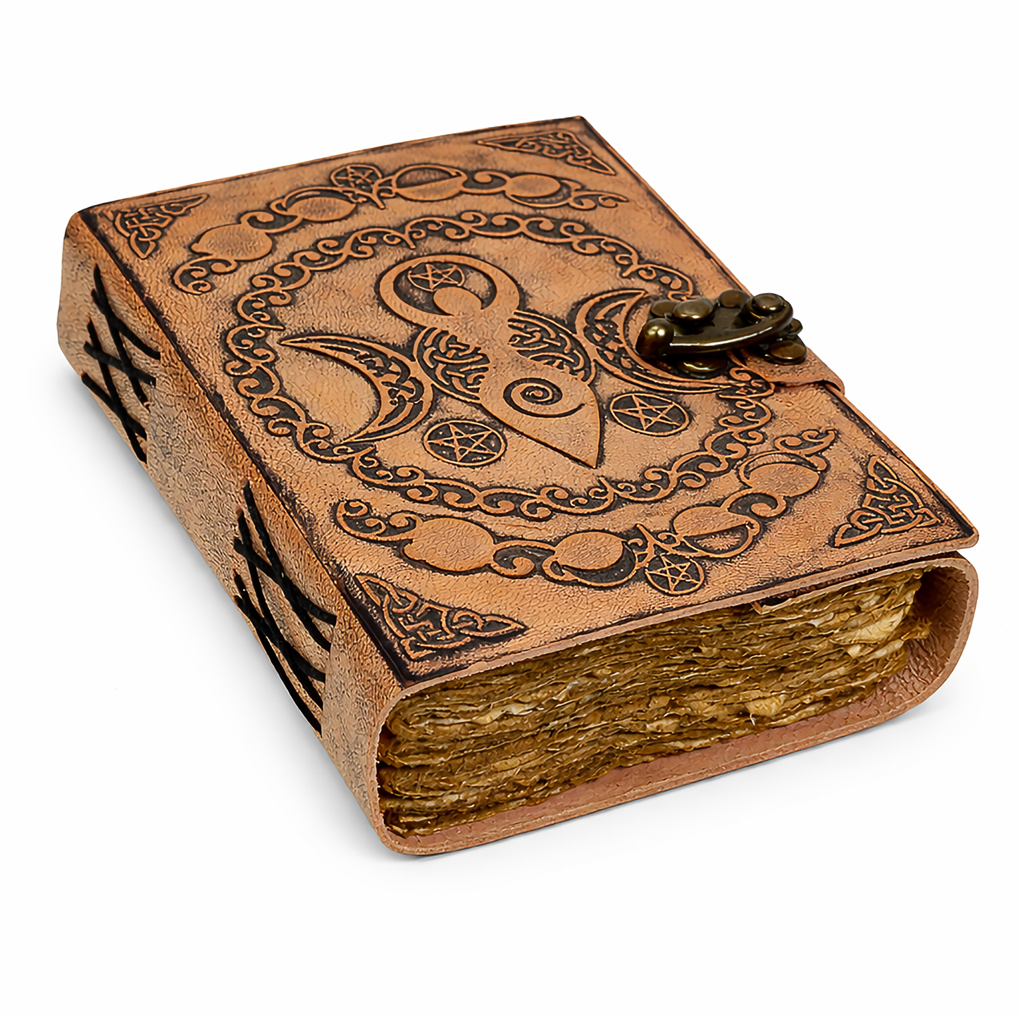 Silver Celestial Blank Genuine Leather Journal - 5" x 7"