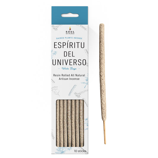 Espiritu del Universo White Sage Resin Rolled Incense Sticks
