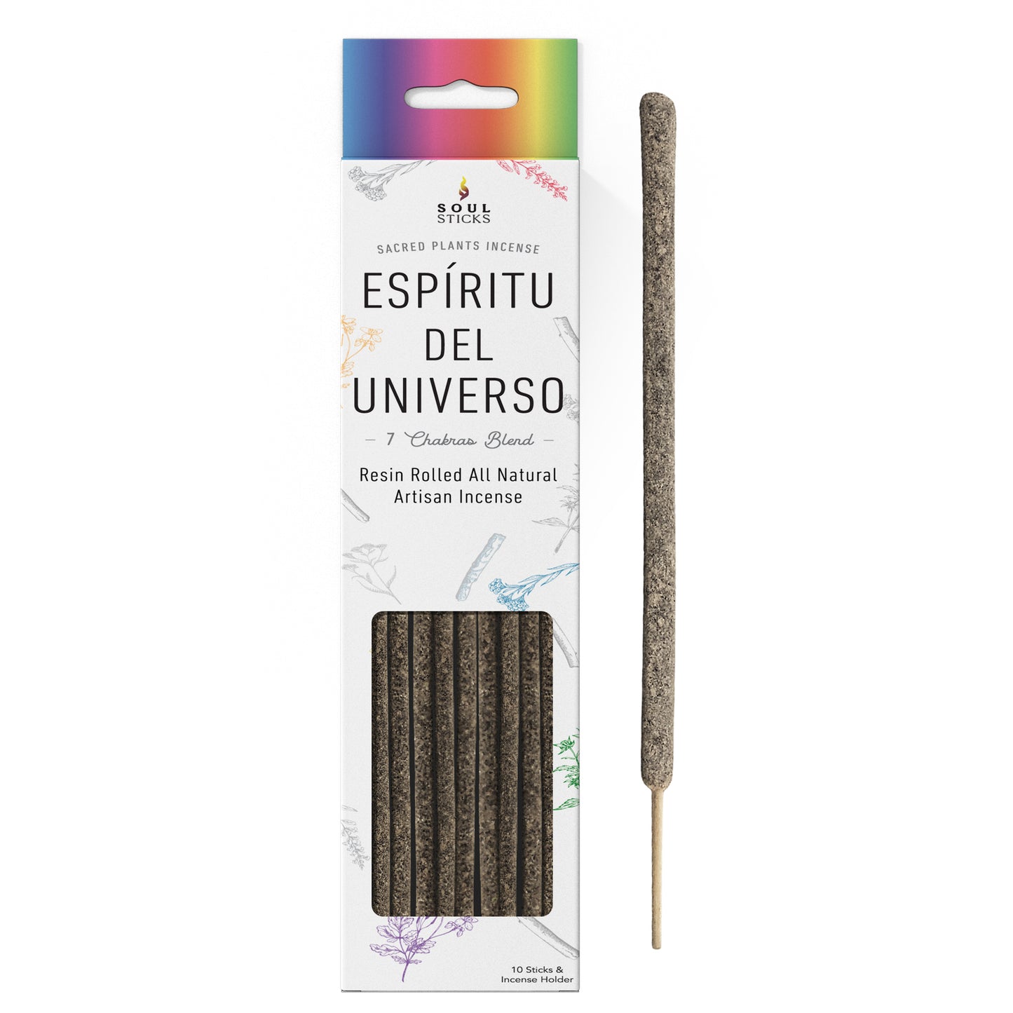 Espiritu del Universo 7 Chakras Blend Resin Rolled Incense Sticks