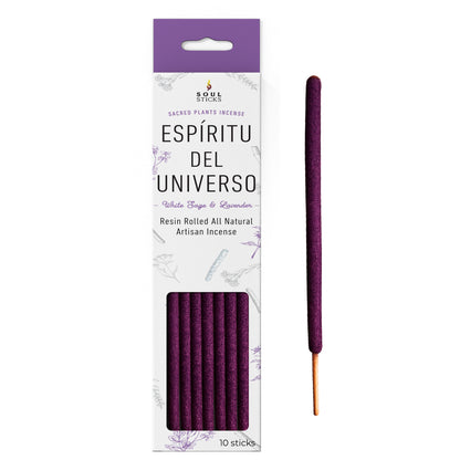 Espiritu del Universo White Sage & Lavender Resin Rolled Incense Sticks